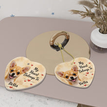 Load image into Gallery viewer, Chihuahua Dog Ornament - My Heart Belongs To Design - Personalized with Name-Christmas Ornament-Christmas,Personalize Artwork-7