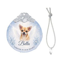 Load image into Gallery viewer, Chihuahua Ornament - Angel Dog Memorial Design - Personalized with Photo and Name-Christmas Ornament-Chihuahua,Christmas,Christmas Ornament,Personalize Artwork-4