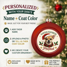 Load image into Gallery viewer, Chihuahua Ornament - Classic Red Round Shape - Santa's Favourite Design - Personalized with Name-Christmas Ornament-Chihuahua,Christmas,Personalize Artwork-2