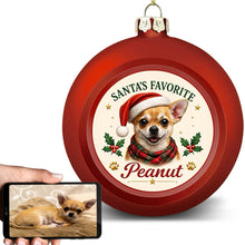 Load image into Gallery viewer, Chihuahua Ornament - Classic Red Round Shape - Santa's Favourite Design - Personalized with Name-Christmas Ornament-Chihuahua,Christmas,Personalize Artwork-1