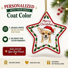 Load image into Gallery viewer, Chihuahua Ornament - Personalized Star Shaped Christmas Folk-Art Design-Christmas Ornament-Chihuahua,Christmas,Personalize Artwork-2