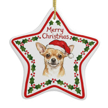 Load image into Gallery viewer, Chihuahua Ornament - Personalized Star Shaped Christmas Folk-Art Design-Christmas Ornament-Chihuahua,Christmas,Personalize Artwork-3
