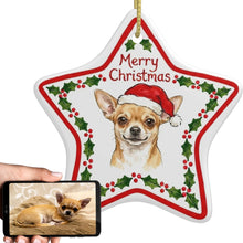 Load image into Gallery viewer, Chihuahua Ornament - Personalized Star Shaped Christmas Folk-Art Design-Christmas Ornament-Chihuahua,Christmas,Personalize Artwork-1