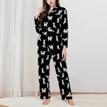 Load image into Gallery viewer, Chihuahua Pajamas for Women - XL Available - Yes I Love Long-Haired White Chihuahuas-Pajamas-Apparel,Boxer,Dog Mom Gifts,Pajamas-Black-XS-1