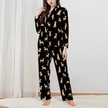 Load image into Gallery viewer, Chihuahua Pajamas for Women - XL Available - Yes I Love Smooth-Coat Fawn Chihuahuas-Pajamas-Apparel,Boxer,Dog Mom Gifts,Pajamas-Black-XS-1