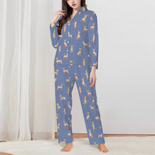 Load image into Gallery viewer, Chihuahua Pajamas for Women - XL Available - Yes I Love Smooth-Coat Fawn Chihuahuas-Pajamas-Apparel,Boxer,Dog Mom Gifts,Pajamas-Blue-XS-3