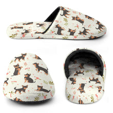 Load image into Gallery viewer, Chihuahua Slippers for Women - Flower Garden Black and Tan Chihuahua - Flannel-Accessories,Chihuahua,Dog Mom Gifts,Slippers-8
