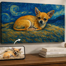 Load image into Gallery viewer, Photo of starry night inspired Chihuahua wall art