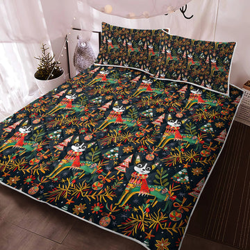 Chihuahuas Christmas Extravaganza Quilt Blanket Bedding Set 360x