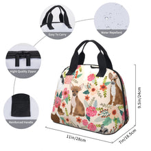 Load image into Gallery viewer, Size image of Chihuahua bag in the cutest Chihuahuas in bloom design