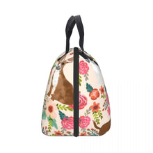 Load image into Gallery viewer, Side image of Chihuahua lunch bag in the cutest Chihuahuas in bloom design