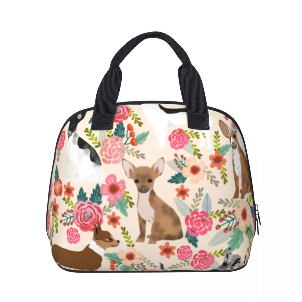 Image of Chihuahua lunch bag in the cutest Chihuahuas in bloom design