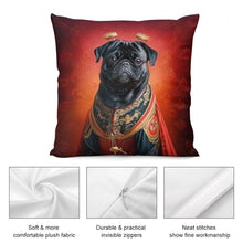 Load image into Gallery viewer, Chinese Emperor Black Pug Plush Pillow Case-Cushion Cover-Dog Dad Gifts, Dog Mom Gifts, Home Decor, Pillows, Pug - Black-3
