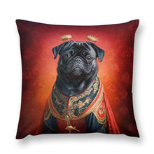 Load image into Gallery viewer, Chinese Emperor Black Pug Plush Pillow Case-Cushion Cover-Dog Dad Gifts, Dog Mom Gifts, Home Decor, Pillows, Pug - Black-6