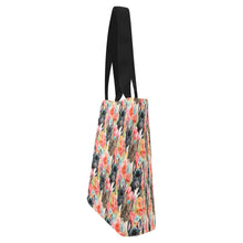 Load image into Gallery viewer, Chocolate and Black Frenchies in Bloom Large Canvas Tote Bags-3