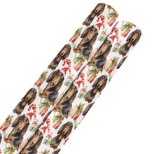 Load image into Gallery viewer, Chocolate and Tan Dachshund Christmas Gift Wrapping Paper - 2 Rolls-4