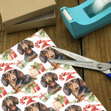 Load image into Gallery viewer, Chocolate and Tan Dachshund Christmas Gift Wrapping Paper - 2 Rolls-5