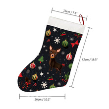 Load image into Gallery viewer, Chocolate Chihuahuas Christmas Charm Christmas Stocking-Christmas Ornament-Chihuahua, Christmas, Home Decor-26X42CM-White1-4