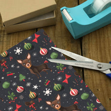 Load image into Gallery viewer, Chocolate Chihuahuas Christmas Charm Gift Wrapping Paper - 2 Rolls-Christmas Ornament-Chihuahua,Christmas,Wrapping Paper-2