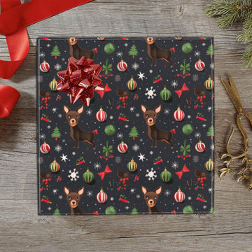 Chocolate Chihuahuas Christmas Charm Gift Wrapping Paper 2 Rolls 360x