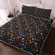 Load image into Gallery viewer, Chocolate Chihuahuas Christmas Charm Quilt Blanket Bedding Set-Bedding-Bedding, Blankets, Chihuahua, Christmas, Home Decor-3