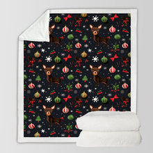 Load image into Gallery viewer, Chocolate Chihuahuas Christmas Charm Soft Warm Fleece Blanket-Blanket-Blankets, Chihuahua, Christmas, Dog Dad Gifts, Dog Mom Gifts, Home Decor-10