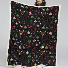 Load image into Gallery viewer, Chocolate Chihuahuas Christmas Charm Soft Warm Fleece Blanket-Blanket-Blankets, Chihuahua, Christmas, Dog Dad Gifts, Dog Mom Gifts, Home Decor-11