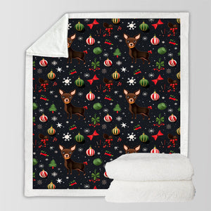 Chocolate Chihuahuas Christmas Charm Soft Warm Fleece Blanket-Blanket-Blankets, Chihuahua, Christmas, Dog Dad Gifts, Dog Mom Gifts, Home Decor-3