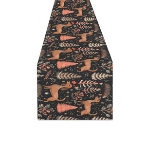 Chocolate / Chocolate-Tan Dachshund Winter Wonderland Christmas Decoration Table Runner-Home Decor-Christmas, Dachshund, Home Decor-White-ONE SIZE-2