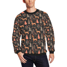 Load image into Gallery viewer, Chocolate / Chocolate-Tan Dachshund Winter Wonderland Christmas Fuzzy Sweatshirt for Men-Apparel-Apparel, Christmas, Dachshund, Dog Dad Gifts, Sweatshirt-S-1