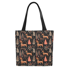 Load image into Gallery viewer, Chocolate Dachshund Winter Wonderland Large Canvas Tote Bags - Set of 2-Accessories-Accessories, Bags, Dachshund-Set of 2-2