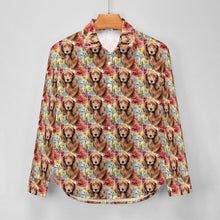 Load image into Gallery viewer, Chocolate Dachshunds in Full Bloom Women&#39;s Shirt-Apparel-Apparel, Dachshund, Shirt-6