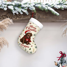 Load image into Gallery viewer, Chocolate Labrador Christmas Stocking - Cozy Festive Wishes - Personalize with Photo and Name-Christmas Ornament-Christmas,Christmas Stocking,Personalize Artwork-7