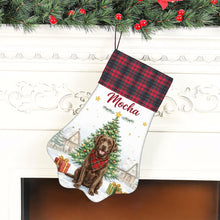 Load image into Gallery viewer, Chocolate Labrador Christmas Stocking - Home for the Holidays - Personalize with Photo and Name-Christmas Ornament-Christmas,Christmas Stocking,Personalize Artwork-6