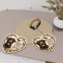 Load image into Gallery viewer, Chocolate Labrador Dog Ornament - Christmas Wishes Design - Personalized with Name-Christmas Ornament-Chocolate Labrador,Christmas,Personalize Artwork-6