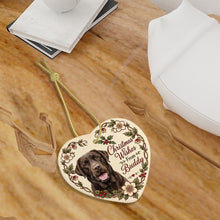 Load image into Gallery viewer, Chocolate Labrador Dog Ornament - Christmas Wishes Design - Personalized with Name-Christmas Ornament-Chocolate Labrador,Christmas,Personalize Artwork-7