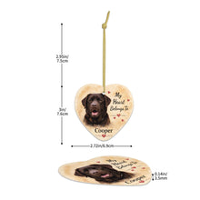 Load image into Gallery viewer, Chocolate Labrador Dog Ornament - My Heart Belongs To Design - Personalized with Name-Christmas Ornament-Chocolate Labrador,Christmas,Personalize Artwork-5