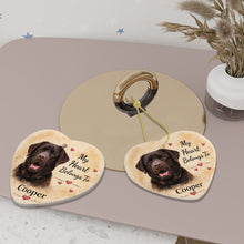 Load image into Gallery viewer, Chocolate Labrador Dog Ornament - My Heart Belongs To Design - Personalized with Name-Christmas Ornament-Chocolate Labrador,Christmas,Personalize Artwork-6