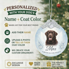 Load image into Gallery viewer, Chocolate Labrador Ornament - Angel Dog Memorial Design - Personalized with Photo and Name-Christmas Ornament-Chocolate Labrador,Christmas,Christmas Ornament,Personalize Artwork-2