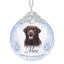 Load image into Gallery viewer, Chocolate Labrador Ornament - Angel Dog Memorial Design - Personalized with Photo and Name-Christmas Ornament-Chocolate Labrador,Christmas,Christmas Ornament,Personalize Artwork-3