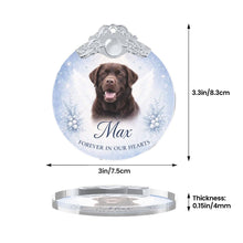 Load image into Gallery viewer, Chocolate Labrador Ornament - Angel Dog Memorial Design - Personalized with Photo and Name-Christmas Ornament-Chocolate Labrador,Christmas,Christmas Ornament,Personalize Artwork-6