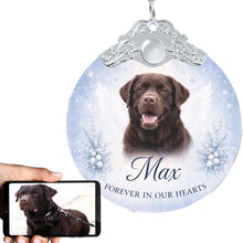Load image into Gallery viewer, Chocolate Labrador Ornament - Angel Dog Memorial Design - Personalized with Photo and Name-Christmas Ornament-Chocolate Labrador,Christmas,Christmas Ornament,Personalize Artwork-1
