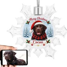 Load image into Gallery viewer, Chocolate Labrador Ornament - Personalized Snowflake Shaped Christmas Snow Globe Design - with Name-Christmas Ornament-Chocolate Labrador,Christmas,Personalize Artwork-1