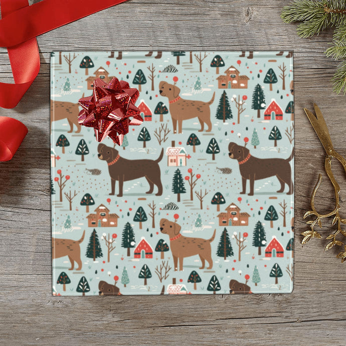 Chocolate Lab's Charming Christmas Gift Wrapping Paper - 2 Rolls-Christmas Ornament-Chocolate Labrador,Christmas,Wrapping Paper-1