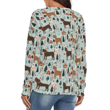 Load image into Gallery viewer, Chocolate Lab's Charming Women's V-Neck Christmas Sweater-Apparel-Apparel,Chocolate Labrador,Christmas,Dog Mom Gifts,Sweater,Sweatshirt-2