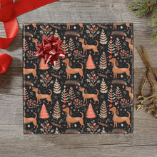 Load image into Gallery viewer, Chocolate-Tan Dachshund Winter Wonderland Christmas Gift Wrapping Paper - 2 Rolls-Christmas Ornament-Christmas,Dachshund,Wrapping Paper-1