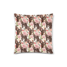 Load image into Gallery viewer, Chocolate White Chihuahuas Amidst Blushing Roses Throw Pillow Cover-Cushion Cover-Chihuahua, Home Decor, Pillows-One Size-2