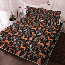 Load image into Gallery viewer, Chocolate/Tan Dachshund Winter Wonderland Quilt Blanket Bedding Set-Bedding-Bedding, Blankets, Christmas, Dachshund, Home Decor-3