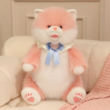 Load image into Gallery viewer, Chonky Blue and White Fat Cat Plush Toy - Sitting Ribbon Bow Collar Design-Stuffed Animals-Cat Memorial Gifts,Stuffed Animal-4