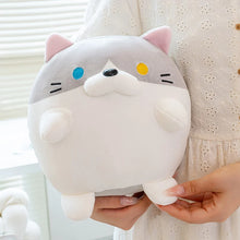 Load image into Gallery viewer, Chonky Fat Grey White Heterochromia Cat Soft Plush Toy-11